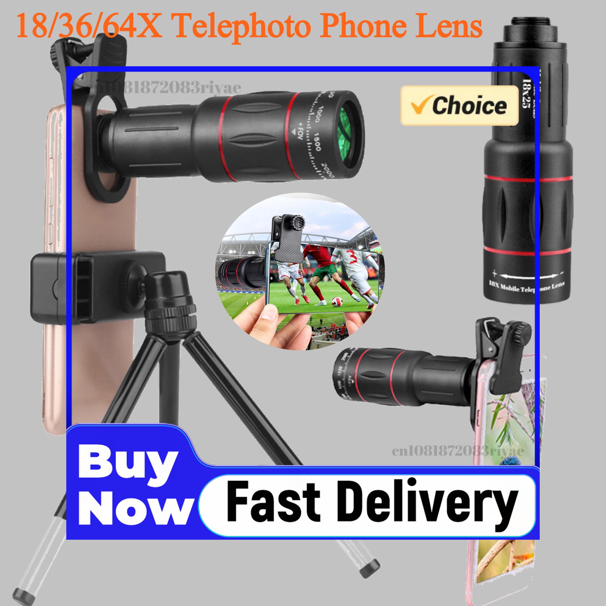Lens Camera Clip - Lente Teleobjetivo 18/36/64X para Teléfono con