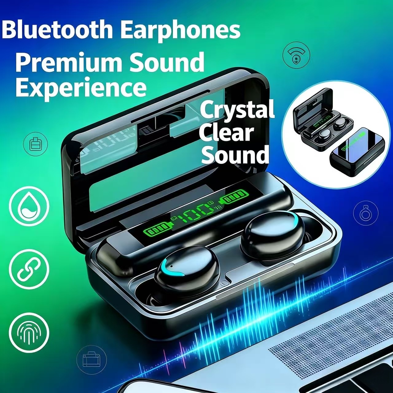 Bluetooth Earphone Tws - 2026Nuevos auriculares inalámbricos F9 TWS, auriculares