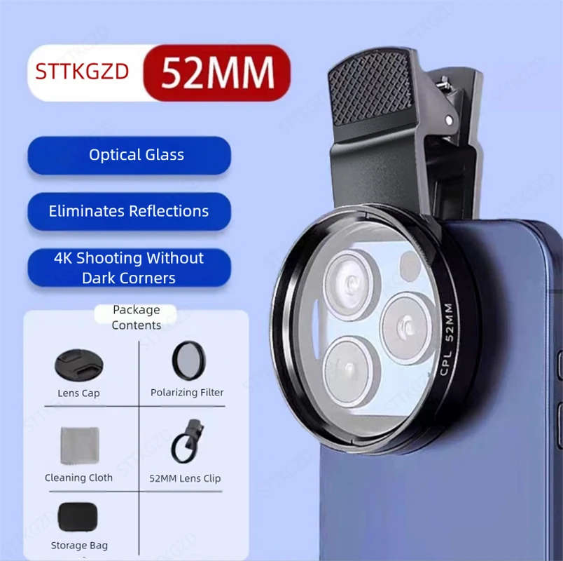 Lens Camera Clip - Filtro de Lente CPL de 52