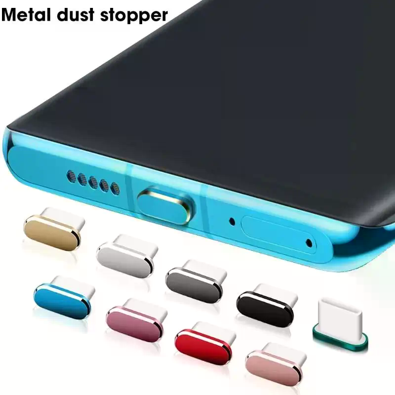 Phone Accessories For 11 Year Old Girl - Tapón antipolvo de metal tipo C,