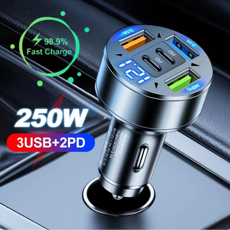 Cargador de Coche 250W 5 en 1  - Usb C Hub reseña y precio