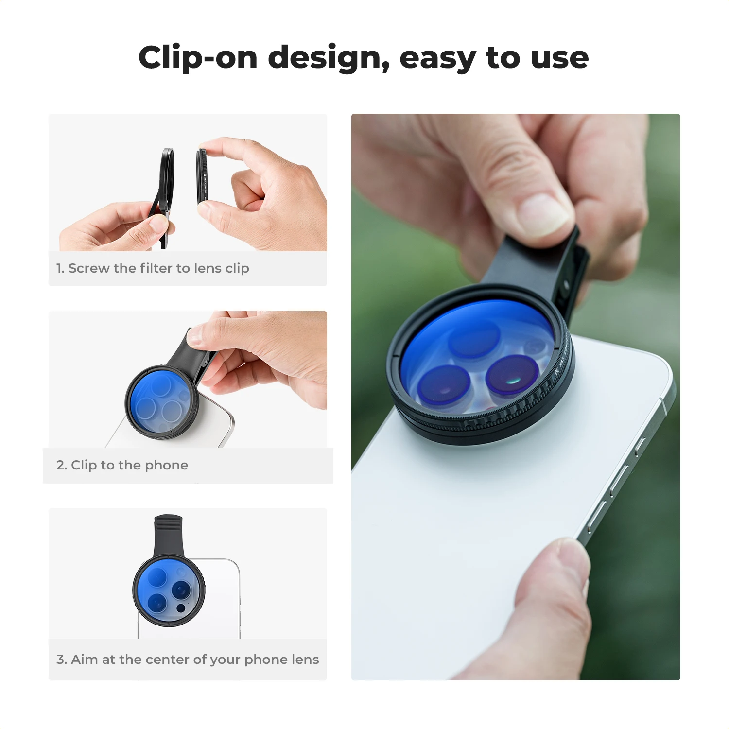 K&F CONCEPT Filtro CPL circula - Lens Camera Clip reseña y precio