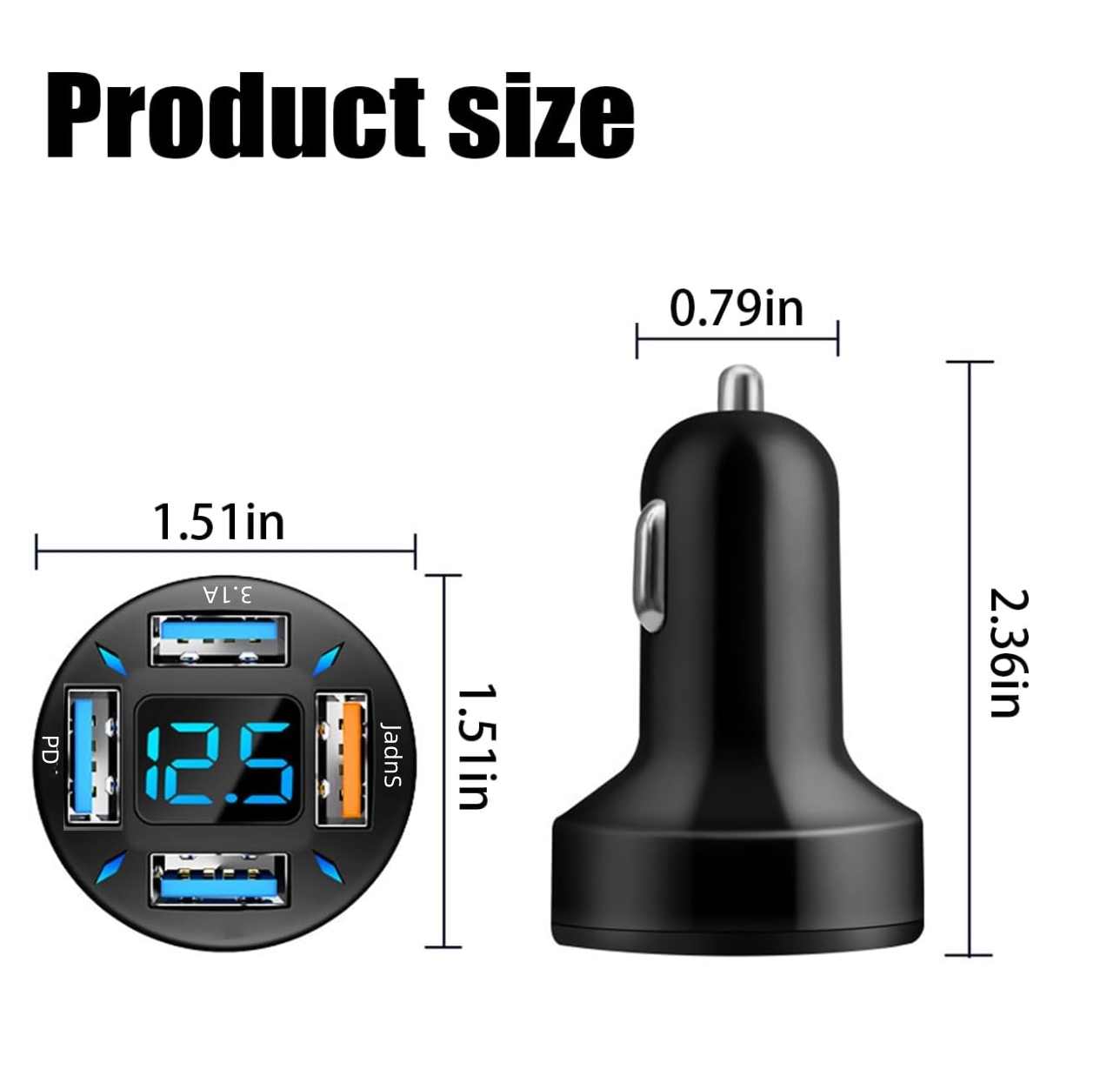 Cargador de coche USB de 4 pue - Usb C Hub reseña y precio